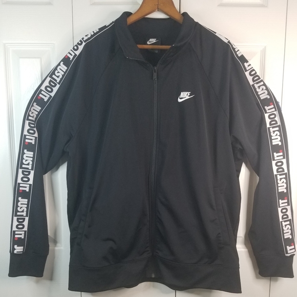 Nike Other - Nike Mens Sz XL Jacket Just Do It Spell Out Sleeve Full Zip Track Swoosh Coat